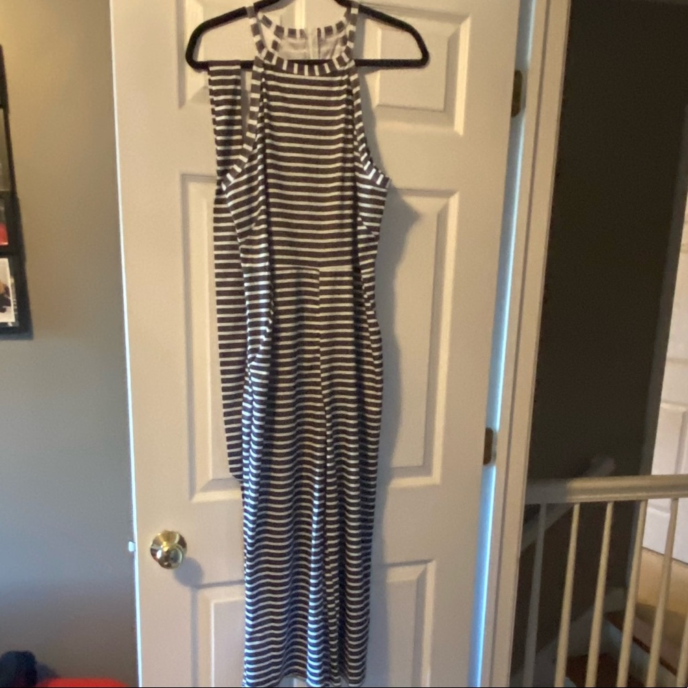 Black and white striped romper/jumpsuit